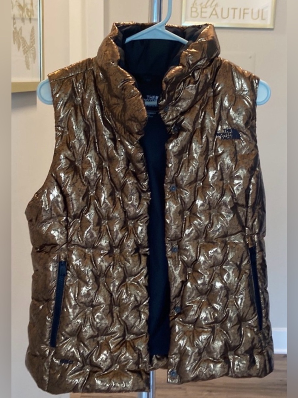 The North Face Women's Shiny Bronze Quilted Puffer Vest